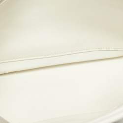 Pre Owned Hermes White Evercolor Leather Palladium Finish Berline 28 Bag