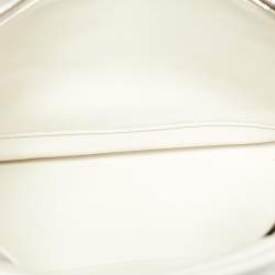 Pre Owned Hermes White Evercolor Leather Palladium Finish Berline 28 Bag