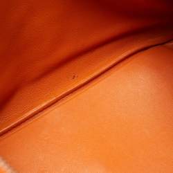 Hermes Orange Swift Leather Palladium Finish Lindy 34 Bag