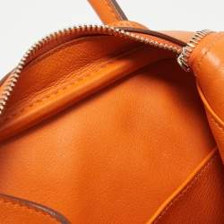 Hermes Orange Swift Leather Palladium Finish Lindy 34 Bag