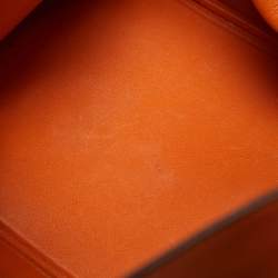 Hermes Orange Swift Leather Palladium Finish Lindy 34 Bag