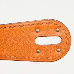 Hermes Orange Swift Leather Palladium Finish Lindy 34 Bag