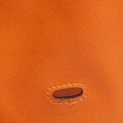 Hermes Orange Swift Leather Palladium Finish Lindy 34 Bag