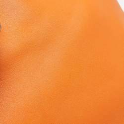 Hermes Orange Swift Leather Palladium Finish Lindy 34 Bag