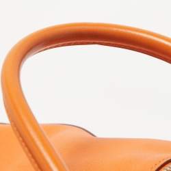 Hermes Orange Swift Leather Palladium Finish Lindy 34 Bag