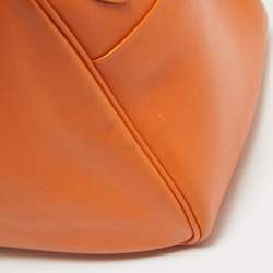 Hermes Orange Swift Leather Palladium Finish Lindy 34 Bag