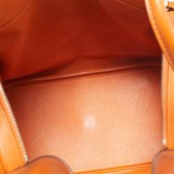 Hermes Orange Swift Leather Palladium Finish Lindy 34 Bag