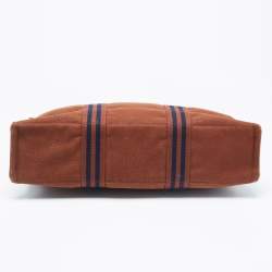 Pre Owned Hermes Brown Canvas Fourre Tout Tote
