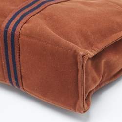 Pre Owned Hermes Brown Canvas Fourre Tout Tote