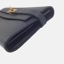 Hermes Black Epsom Leather Kelly Long Wallet