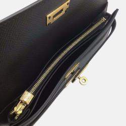 Hermes Black Epsom Leather Kelly Long Wallet