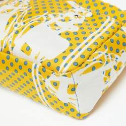 Pre Owned Hermes Yellow Silk and Barenia Leather Fourbi 20 Pouch