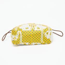 Pre Owned Hermes Yellow Silk and Barenia Leather Fourbi 20 Pouch
