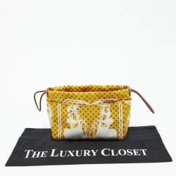 Pre Owned Hermes Yellow Silk and Barenia Leather Fourbi 20 Pouch