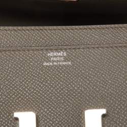 Hermès Gris Etain Epsom Leather Constance Long To Go Wallet