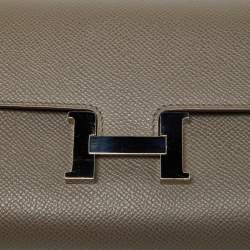 Hermès Gris Etain Epsom Leather Constance Long To Go Wallet