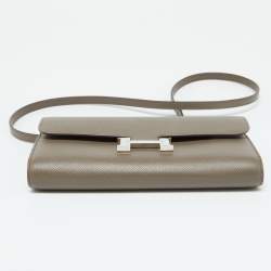 Hermès Gris Etain Epsom Leather Constance Long To Go Wallet