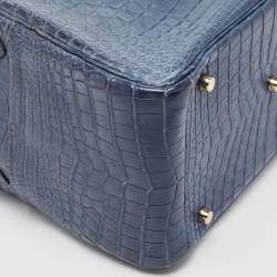 Hermes Blue Indigo Crocodile Niloticus Lindy 30 Bag