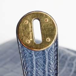 Hermes Blue Indigo Crocodile Niloticus Lindy 30 Bag