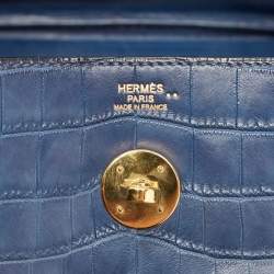 Hermes Blue Indigo Crocodile Niloticus Lindy 30 Bag