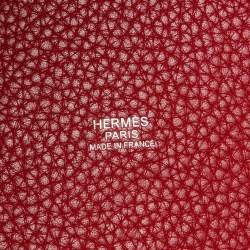 Hermes Rouge Garance Taurillon Clemence Leather Picotin Lock 22 Bag