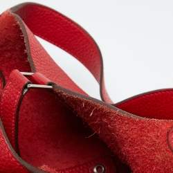 Hermes Rouge Garance Taurillon Clemence Leather Picotin Lock 22 Bag