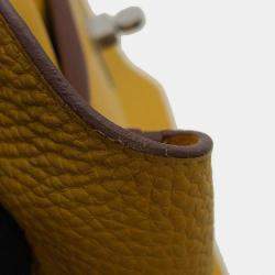 Hermes Van Quatre Jaune Ambre Taurillon Clemence Swift Leather 29 Top Handle Bag