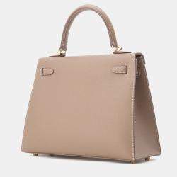 Hermes  Etoupe Epsom Kelly Sellier 25 Top Handle Bag