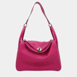 Pre Owned Hermes Rose Purple Evercolor 30 Lindy Shoulder Bags