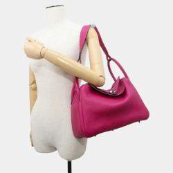 Pre Owned Hermes Rose Purple Evercolor 30 Lindy Shoulder Bags
