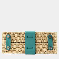 Hermes Vert Verone Swift Leather Wicker Picnic Mini Kelly 20 Top Handle Bags