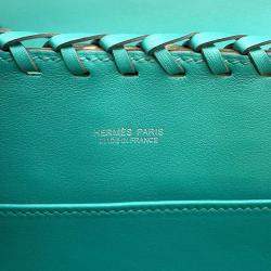 Hermes Vert Verone Swift Leather Wicker Picnic Mini Kelly 20 Top Handle Bags