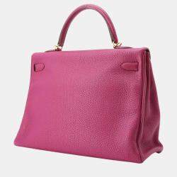 Hermes  Tosca Togo Leather 35 Kelly Retourne Top Handle Bag