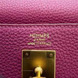 Hermes  Tosca Togo Leather 35 Kelly Retourne Top Handle Bag