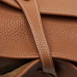 Pre Owned Hermes Gold Taurillon Clemence Leather Evelyne III PM Bag
