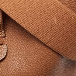 Pre Owned Hermes Gold Taurillon Clemence Leather Evelyne III PM Bag