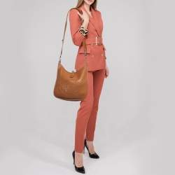 Pre Owned Hermes Gold Taurillon Clemence Leather Evelyne III PM Bag
