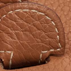 Pre Owned Hermes Gold Taurillon Clemence Leather Evelyne III PM Bag
