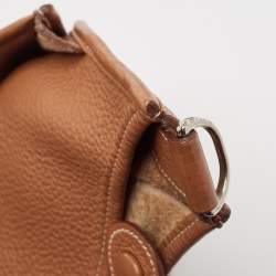 Pre Owned Hermes Gold Taurillon Clemence Leather Evelyne III PM Bag
