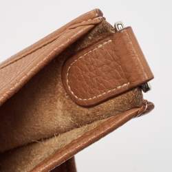 Pre Owned Hermes Gold Taurillon Clemence Leather Evelyne III PM Bag