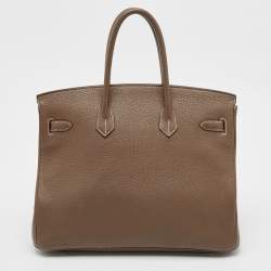 Hermes Etoupe Togo Leather Gold Finish Birkin 35 Bag