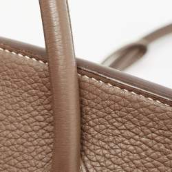 Hermes Etoupe Togo Leather Gold Finish Birkin 35 Bag