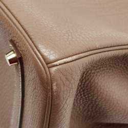 Hermes Etoupe Togo Leather Gold Finish Birkin 35 Bag