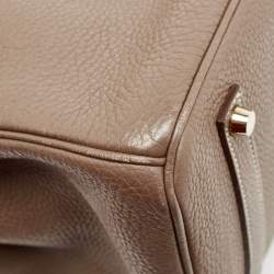 Hermes Etoupe Togo Leather Gold Finish Birkin 35 Bag