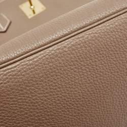 Hermes Etoupe Togo Leather Gold Finish Birkin 35 Bag
