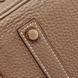 Hermes Etoupe Togo Leather Gold Finish Birkin 35 Bag