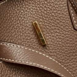 Hermes Etoupe Togo Leather Gold Finish Birkin 35 Bag