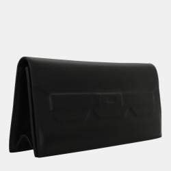 Hermes Noir Swift Leather Shadow Birkin Clutch Bag