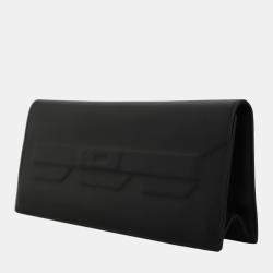 Hermes Noir Swift Leather Shadow Birkin Clutch Bag