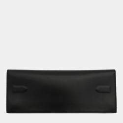 Hermes Noir Swift Leather Shadow Birkin Clutch Bag